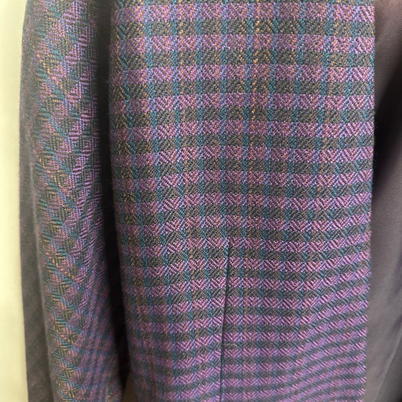 🟣 Linda Allard for Ellen Tracy Pure Wool Plaid Jacket – Vintage Size 6 - Picture 3 of 7